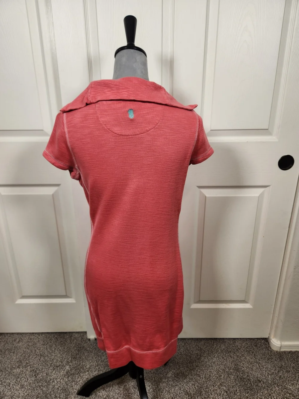 Tommy Bahama Coral Short-Sleeve Zip-Front Midi Dress